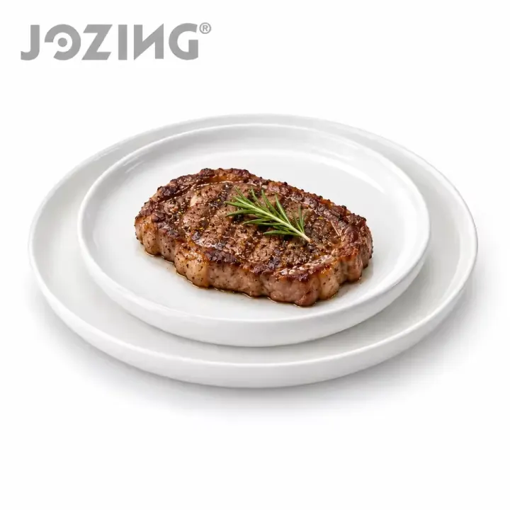 10.2inch and 8.3inch White Ceramic Steak Plate Set