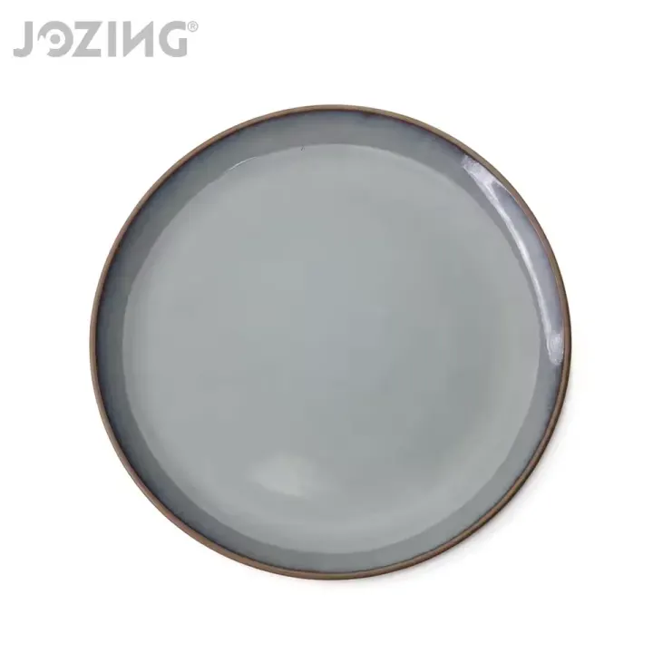 13.8inch Dusty Blue Reactive Glaze Stoneware Serving Plate