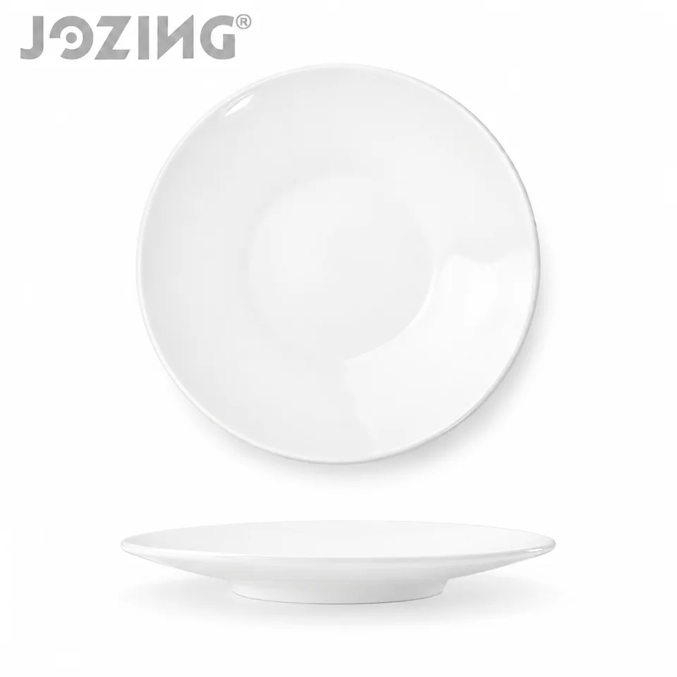 9.3inch Glossy White Ceramic Dinner Plates product view