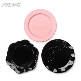 10.6inch Pink and Black Ceramic Dinner Plates in Three Designs