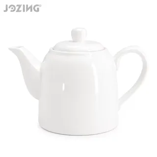 34oz White Ceramic Teapot with Lid