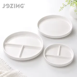 White Ceramic Divided and Plain Lunch Plates