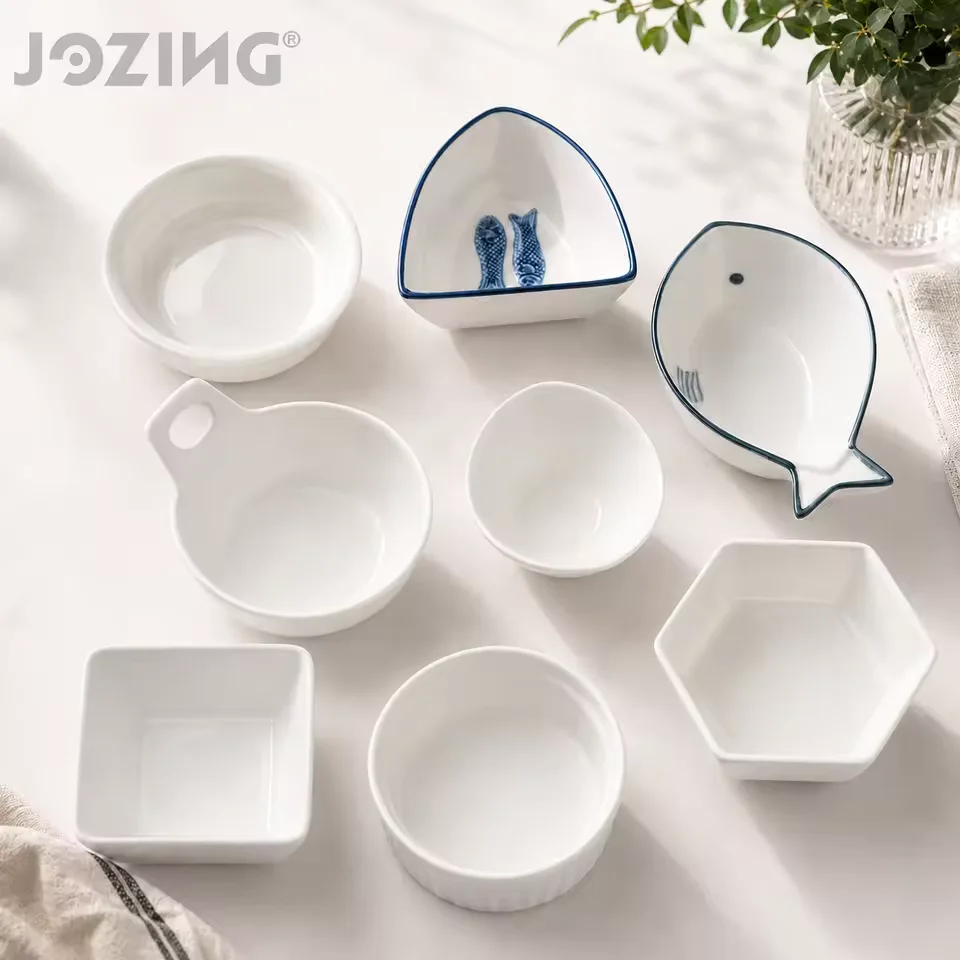 4inch White Porcelain Irregular Serving Dishes